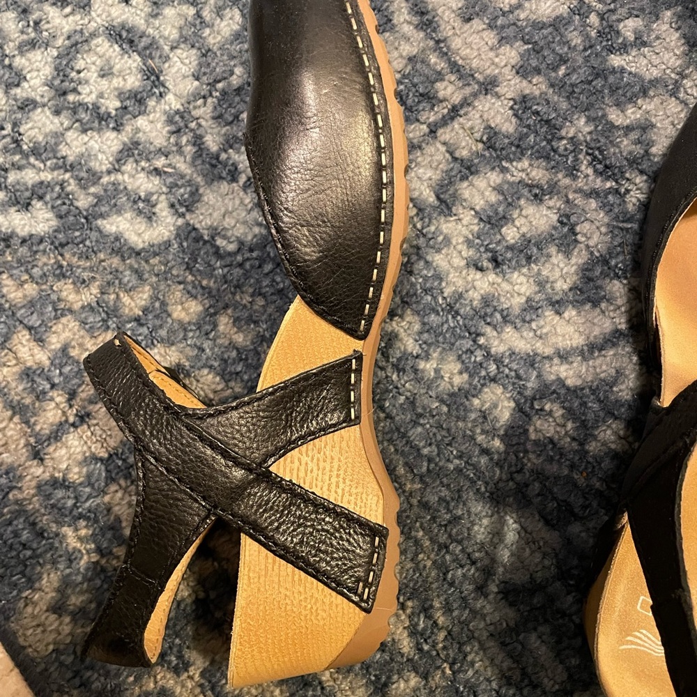 Dansko Tiffani Clogs Size 38 in Black Gently Worn
